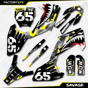 Kit de gráficos de carreras Savage Camo gris y amarillo para Husqvarna TC65 TC 65 17-24 - Imagen 1 de 5