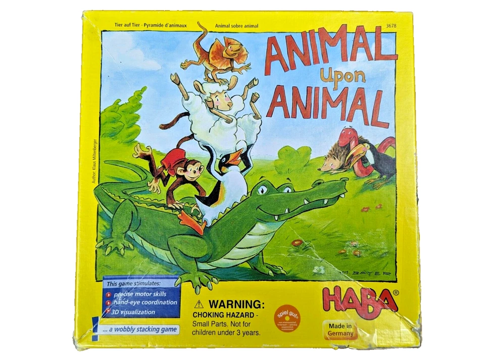 HABA Animal Upon Animal Wooden Stacking Game - Wood Kids Games - Near Complete - Image 1 of 4