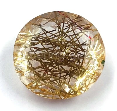 Yellow Rutilated Quartz 65.55 Ct Round Cut IGL Certified Loose Gemstone 5JSA - Image 1 of 4