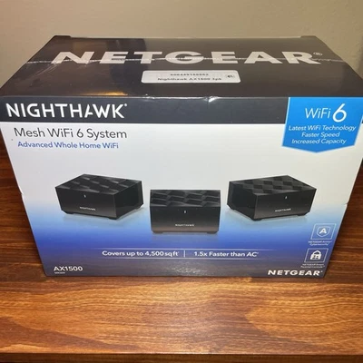 NETGEAR Nighthawk MK6W Whole Home Mesh WiFi 6 AX1500 Router SEALED NEW - Image 1 of 4
