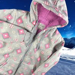 Jackson Hole Outerwear Hoodie Damen L Sherpa gefüttert Full Zip Aztec Southwest Pink - Bild 1 von 8