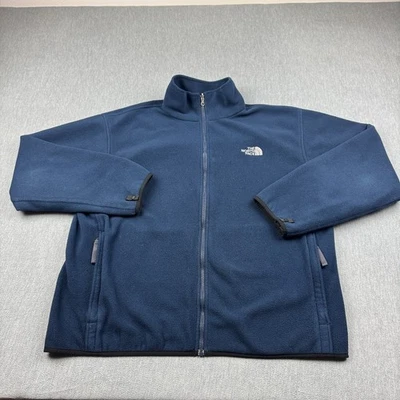 The North Face Jacket Mens XL Blue Full Zip Fleece Mock Neck Coat Outdoors - Image 1 of 4