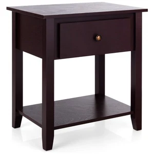 Nightstand Beside Table End Table Accent Table Chest Sofa Table Espresso - Picture 1 of 8