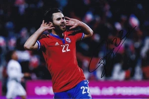 Football - Ben Brereton Diaz - Hand Signed 12x8 Inch Photograph - Chile - COA - Picture 1 of 1