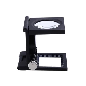 Portable Three Folding Desktop 8X Magnifier Glass Stand with Led Lights Scale - Picture 1 of 12