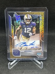 2025 Bowman U Chrome Denzel Boston Gold Shimmer Auto /50 Washington Huskies - Bild 1 von 3