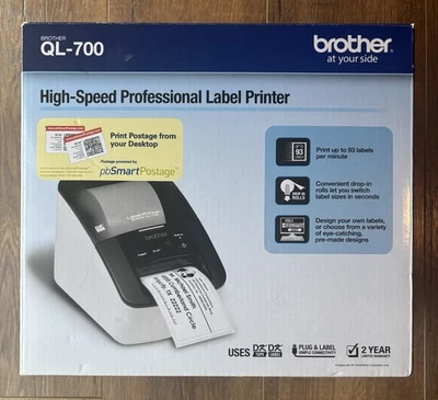 New Brother QL-700 Professional High Speed Label Postage Thermal Printer 2012 - Image 1 of 4