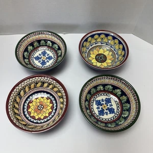 Williams Sonoma Sicily Melamine Small Dip Bowls Set Of  4 Yellow Blue - Picture 1 of 8