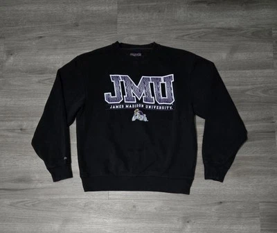 复古 90 年代 Jansport James Madison University 黑色圆领男式中号 — 第 1/4 张图片