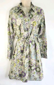 Brooks Brothers Liberty Art Dress Women’s 8 Floral Shirt Button Up Tie Belted  - Picture 1 of 16