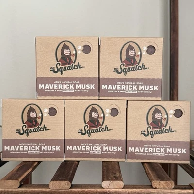 Dr. Squatch Mens Natural Soap MAVERICK MUSK 5-PK Heavy Grit 5 Oz - Image 1 of 4
