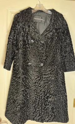 Vintage Black Real Persian Lamb Fitted Coat by Donald Brooks For I. Magnin - Image 1 of 4
