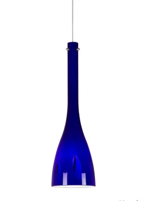 NIB Cal Lighting PNL-1057/6-BS Blue Pendant Light Glass Pendant - Image 1 of 3