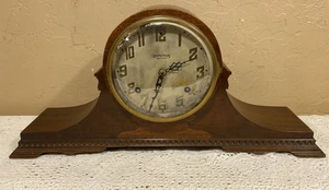 Vintage Ingraham Eight Day Bim Bam Decorative Camel Back Mantle Clock - Working - Picture 1 of 18