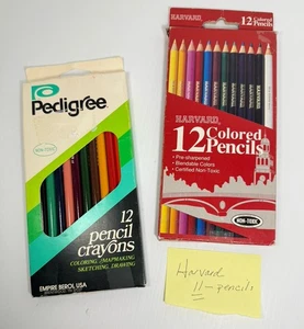 Lápiz de colores vintage lápices pedigrí NUEVO y Harvard no tóxico hecho en EE. UU. LEER - Imagen 1 de 8