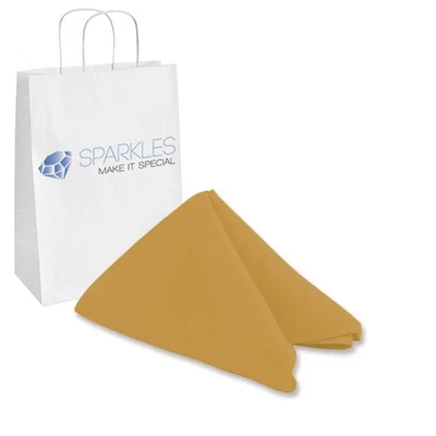 Servilleta de tela de poliéster de 20"x20" pulgadas 50 piezas - dorada - ropa de boda restaurante et Foto 1 de 4