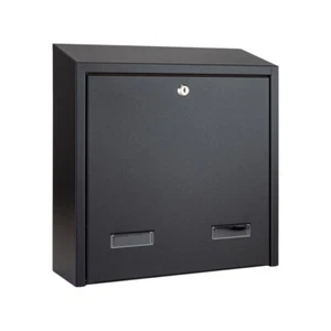Rear Access Post Box for Gates or Door Mounting - W3-6 in Black Matt - Picture 1 of 12