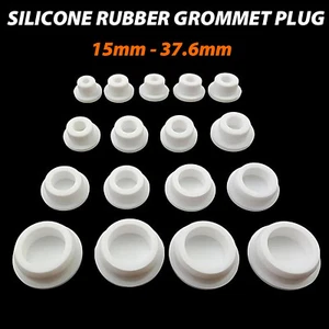 15mm-37.6mm Silicone Rubber Grommet Plug Bungs Cable Wiring Protect Bushes White - Picture 1 of 6