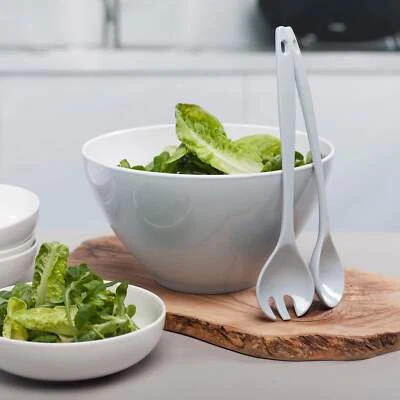 Melamine Salad Bowl and Servers Set, Large Salad Bowl Matching Servers 8 Colours - Image 1 of 2
