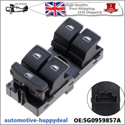 Electric Power Window Switch Chrome For Seat Leon 13-18 Ateca Altea 5G0959857A - Image 1 of 4