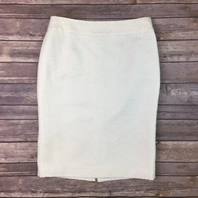 Falda lápiz recta a cuadros tonales texturizada blanca pequeña Armani Collezioni para mujer Foto 1 de 4