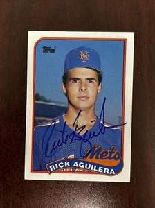 1989 Topps Rick Aguilera New York Mets #257 AUTO Autograph Signed - Picture 1 of 2