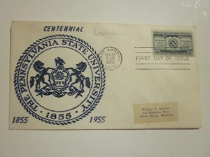 U.S. COVER #1065 3c Land Grant Colleges First Day Cover PENN STATE LOGO CACHET - Picture 1 of 3