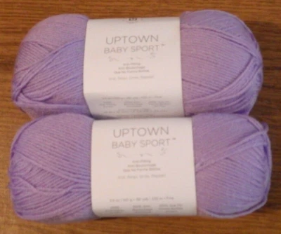 Lot of 2 Skeins Universal Uptown Baby Sport Yarn, 3.5 oz, 361 Yds, #214 Violet - Image 1 of 2