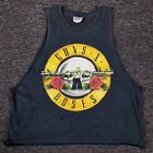 Guns & Roses Tank Top Womens Large Black Sleeveless Drop Armhole Shirt 41" Chest