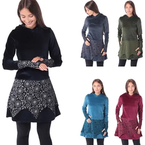 PUREWONDER Elfenkleid aus Samt mit Zipfelkapuze und Überrock, Kleid Nr. 25 - Bild 1 von 28
