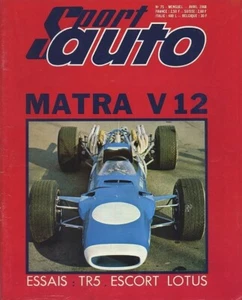 SPORT AUTO n°75 04/1968 MATRA V12 TRIUMPH TR5 FORD ESCORT AVEC ENCART - Imagen 1 de 1