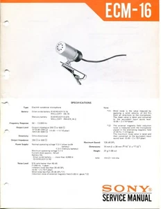 Micrófono condensador eléctrico Electret vintage modelo ECM-16 manual de servicio - Imagen 1 de 2