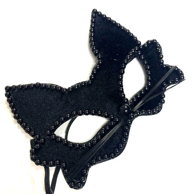 Black Cat Mask Halloween Fancy Dress Party Cute Sexy Cat Ears Mask Masquerade - Image 1 of 3