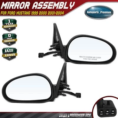 Espejo retrovisor 2 piezas con ajuste de vidrio eléctrico para Ford Mustang 1999 2000 2001 2002 2003 2004 Foto 1 de 4