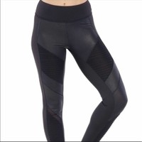 electric yoga moto leggings