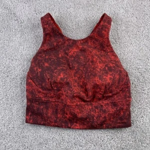 Lululemon Sports Bra Womens 4 Red Wunder Train Long Line Everlux Medium Support - Picture 1 of 7