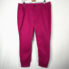 Lane Bryant Mid Rise Skinny Pants Womens 18 Hot Pink Stretch Plus Casual NEW