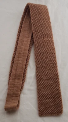 Corbata tejida de colección años 80 Roosternit by Rooster 60 % lana 40 % mohair - marrón claro Foto 1 de 4