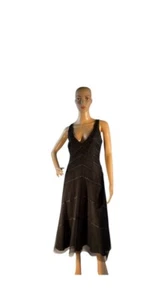 BCBGMaxAzria Women’s Black Tulle Party Midi Sheer Dress Size 10 - Picture 1 of 11