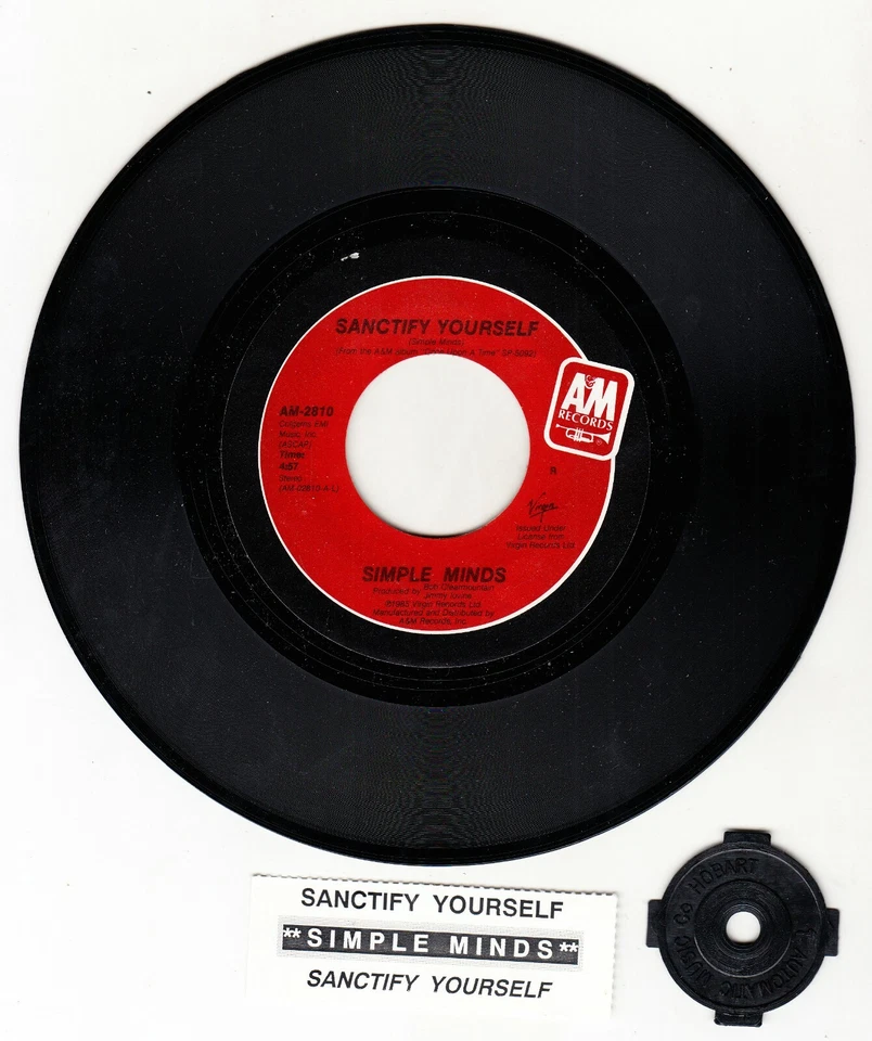 SIMPLE MINDS Sanctify yourself 7" 45 rpm vinyl record NEW + juke box title strip - Image 1 of 1