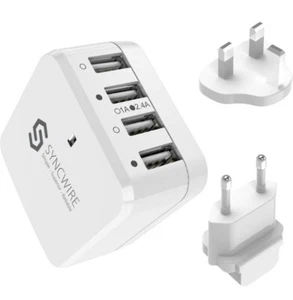 Syncwire USB Stecker Reiseladegerät 4-Port schnell mehrere USB Wandladegerät - Bild 1 von 8
