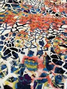 Poly Cotton Quilting Fabric Crafts Art Mosaic Print Sea Turtle Motif 54” X 40” - Picture 1 of 7