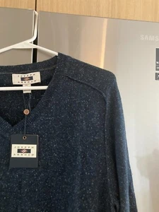 Joseph Abboud  v neck 45% Acrylic blue  long sweater  adult men's XL NWT NEW - Picture 1 of 3