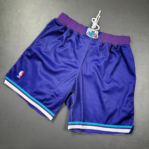 100% Authentic Mitchell & Ness 94 95 Hornets Shorts Size 48 XL - larry johnson Cover