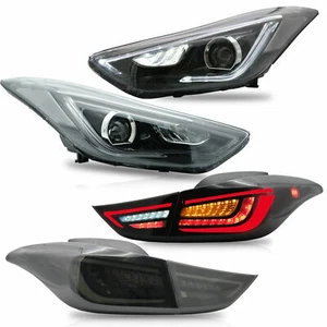LED Headlights + SMOKED LED Taillights for Elantra 11-16 Sedan 13-14 Coupe - Picture 1 of 11