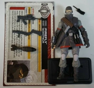 GI JOE COBRA 30TH RENEGADES FIREFLY SABOTEUR LOOSE COMPLETE + FILE CARD - Picture 1 of 1