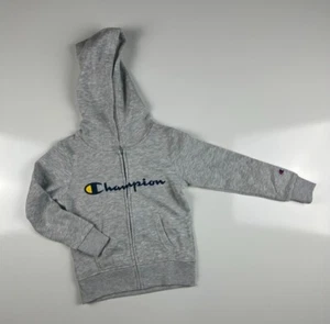 Sudadera con capucha Champion gris cremallera logotipo frontal talla 5 - Imagen 1 de 5
