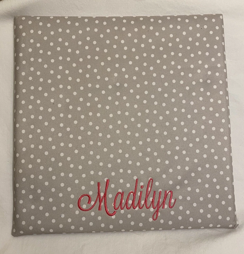 Thirty-One Wall Together Pinboard in Taupe Dancing Dots EUC Monogrammed Madilyn - Image 1 of 3