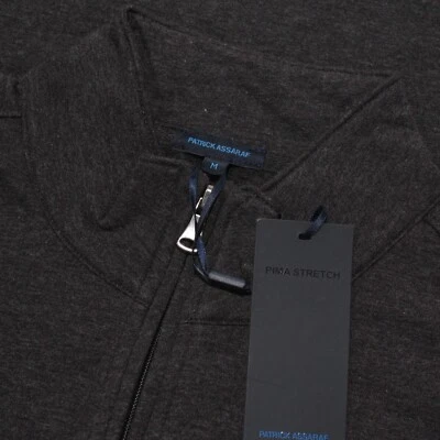 Patrick Assaraf NWT Pullover 1/2 Zip Mock Neck Sweater Size M Gray Cotton Blend - Image 1 of 4