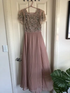 1920s Glam Bespoke Formalwear Dress, Size 8 Beaded Detail, Tailored - Taken In - Picture 1 of 9